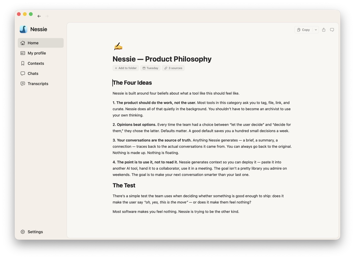 Generated context document