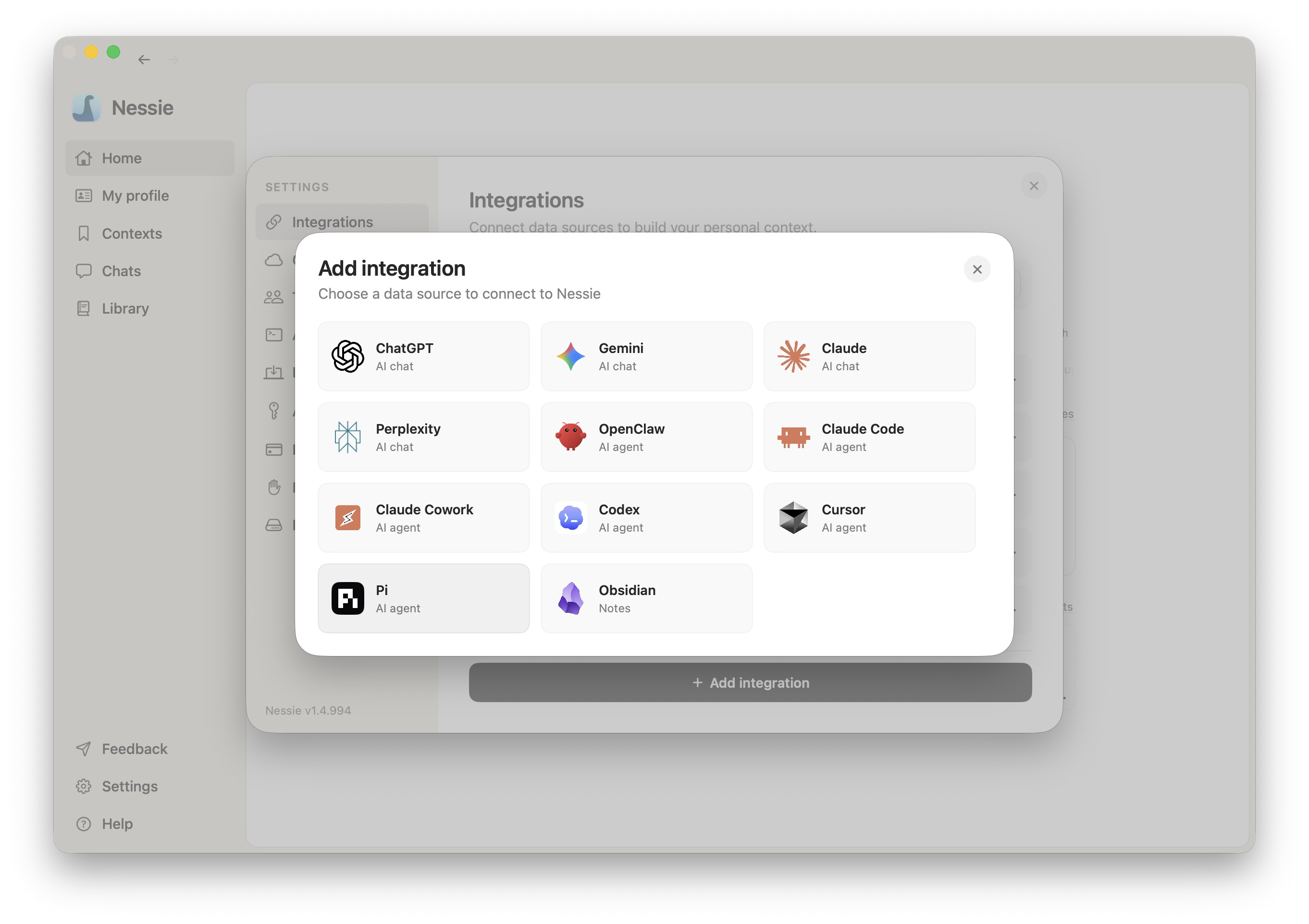 Pi integration picker