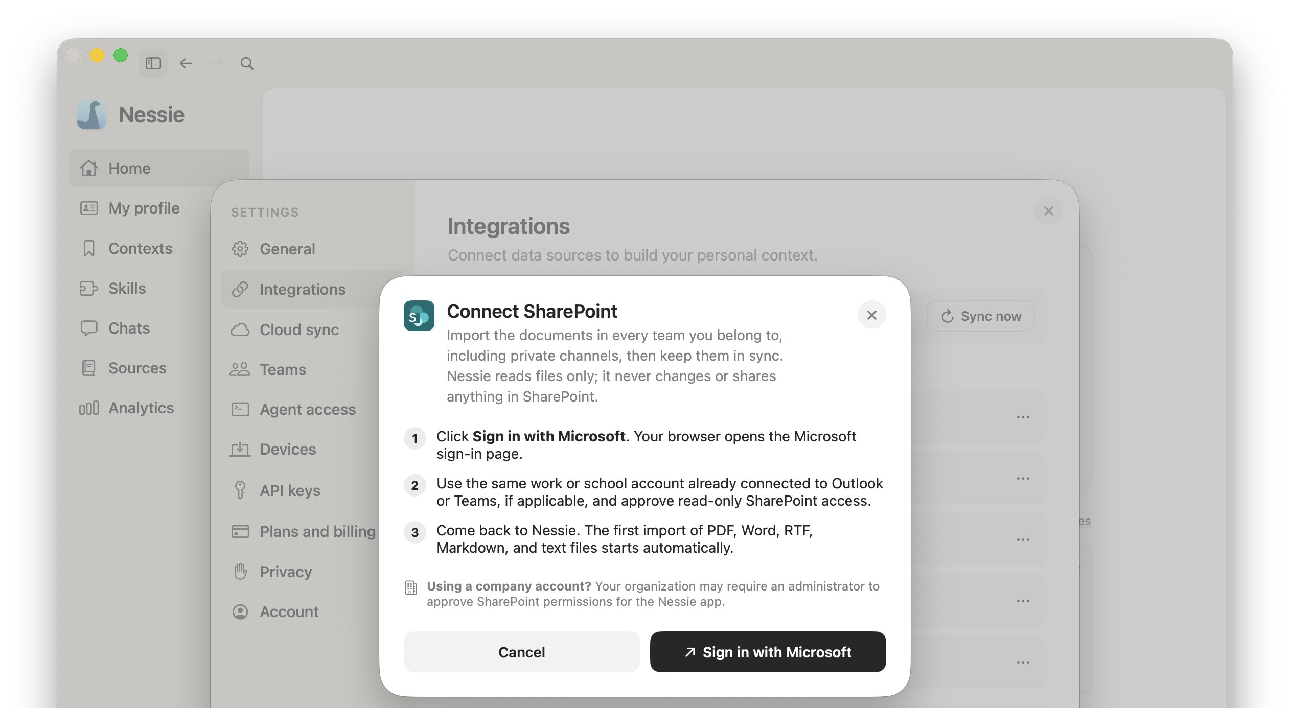 Connect SharePoint sheet
